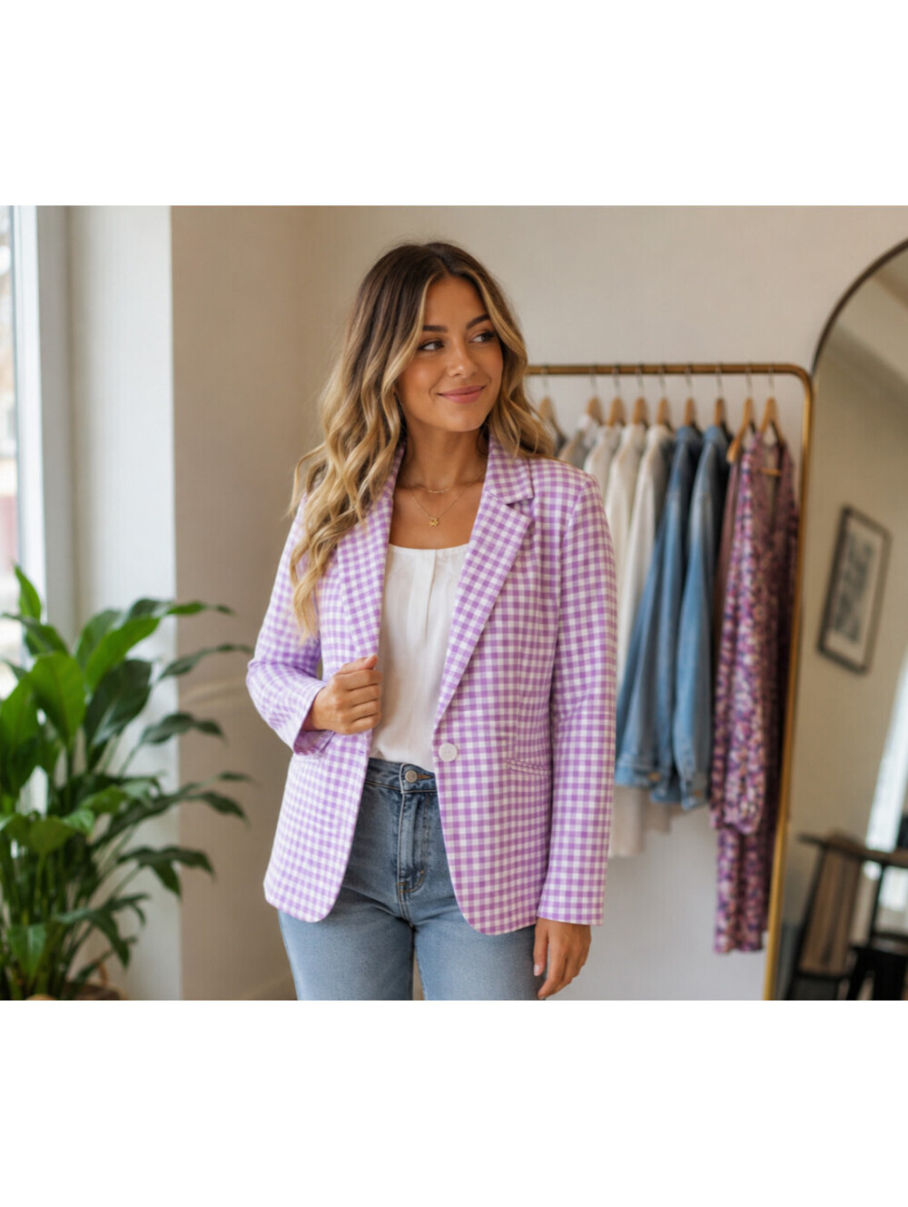 Tailored by Susan Graver Regular Printed Ponte Blazer Size M